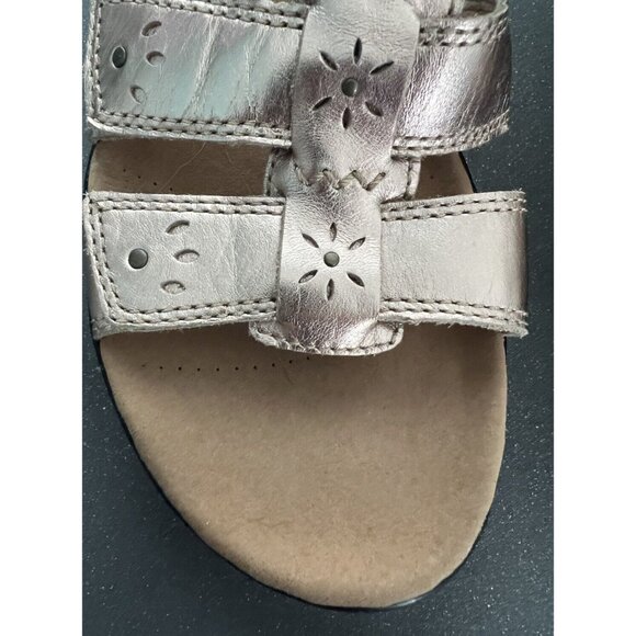 Clarks Collection Black Sole Slide Sandals Leisa Spring Rose Gold Size 9 M NWOT - Picture 4 of 6